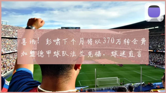 喜讯！彭啸下个月将以370万转会费加盟德甲球队法兰克福，球迷直言不可信_王大雷_中超_球员